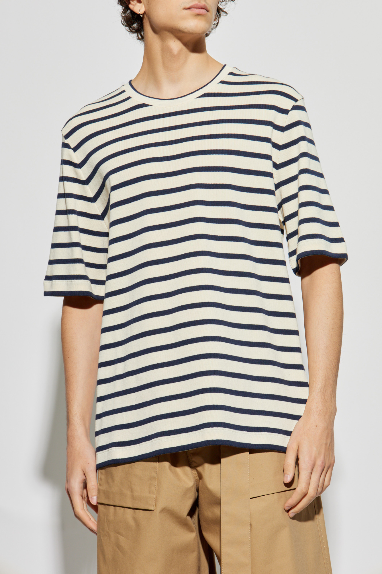Tシャツ・カットソー Jil Sander T-Shirt A Righe Logo T-Shirt Man | Jil Sander Official Online Store